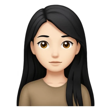  pero cámbiale el pelo largo por uno corto no tan corto que le llegue a los hombros pero con el pelo negro  sticker