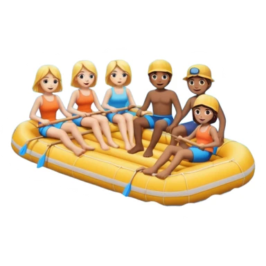 Raft, people. sticker