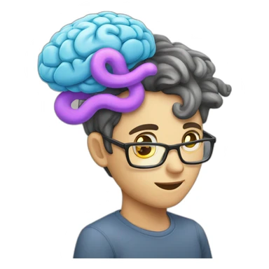 Personne avec un gros cerveau qui dors sticker