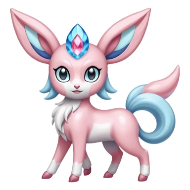 Shiny glossy pastel whitish Diancie-Absol-Sylveon-Meloetta-fusion  sticker