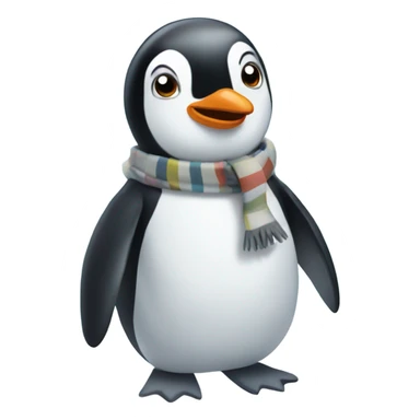 Penguin snow play sticker