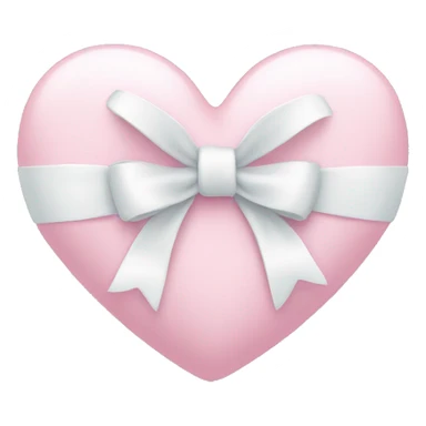Pastel pink heart with white bow sticker