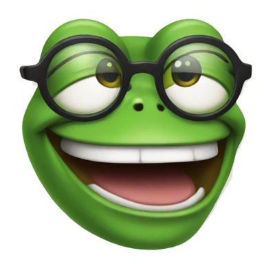 pepe the frog glasses big smile sticker