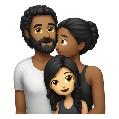 girl with black hair indoors kissing bearded man sticker