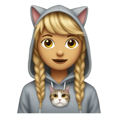 Cat wearing a Taylor swift hoodie sticker