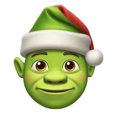 Shrek in Christmas hat sticker