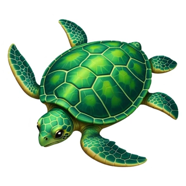 sea turtle, apple emoji style sticker