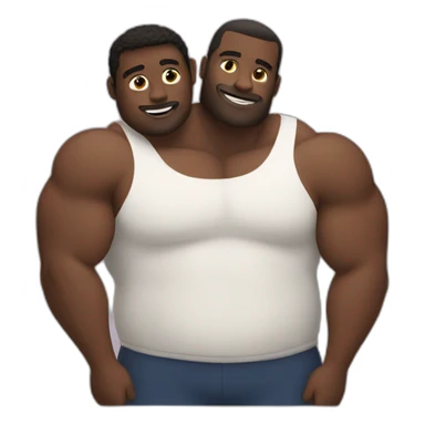 Muscular black man and fat white man hugging sticker