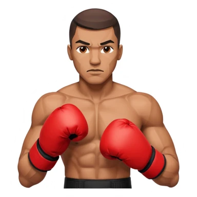 Can you make a man who is a boxer made of completely geometric or cube shaped sticker