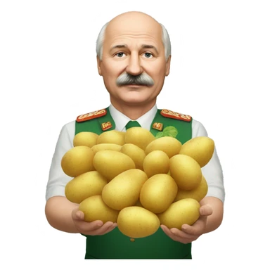 Lukashenko with potatos in hands sticker