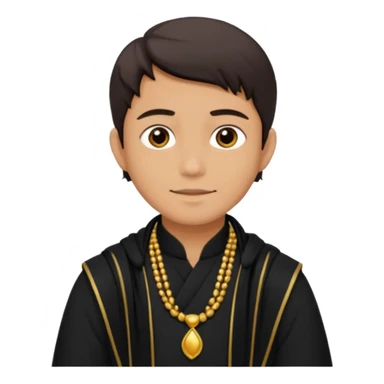 Ken wearing black kurta with shawl sticker