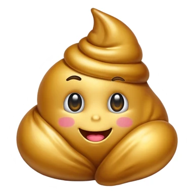A golden poop
 sticker