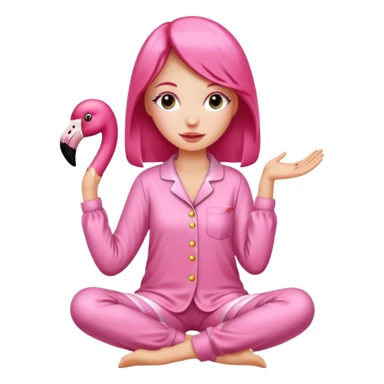 Women wearing flamingo pyjamas  sticker