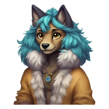 Anthro Colorful Fionbri Furry by Falvie-Griffsnuff-Kamirah-LiLaiRa, full body sticker