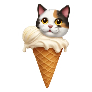 Icecream with calico cat sticker