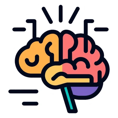 brain with digital circuits and text symbols sticker