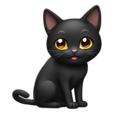 Black cat pooing sticker