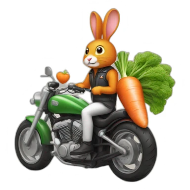 Motorcycle carrot with bunny sticker