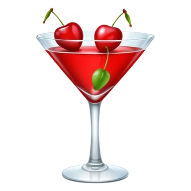 Cherries in a martini glass sticker