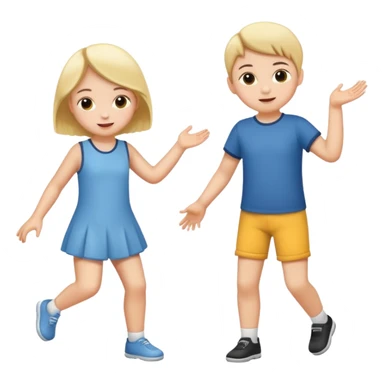 two children full body sticker