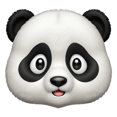 A cute panda emoji looking surprised sticker