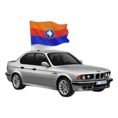 BMW Car holding Armenian flag sticker