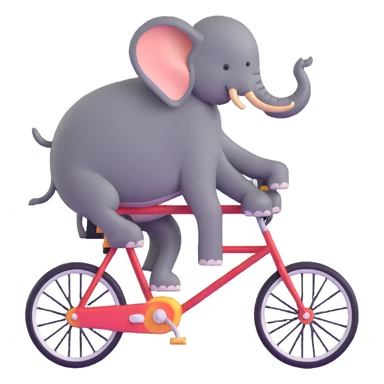 elephant riding a bicycle sticker