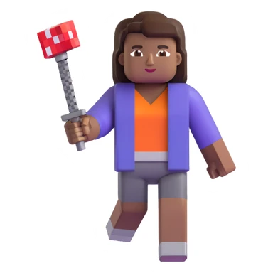 Nicole Byer as a Minecraft character sticker