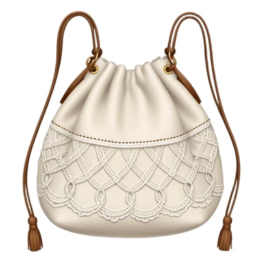 lace string bag in white color sticker