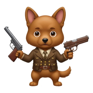 Dog with a gun sticker