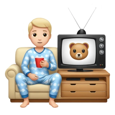 person watching a movie on the TV in their living room sticker