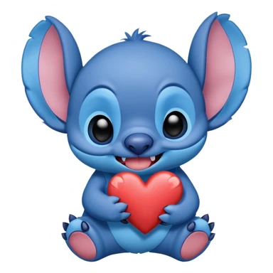 Stitch holding a heart  sticker