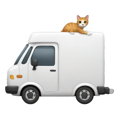 cat driving a moving van sticker
