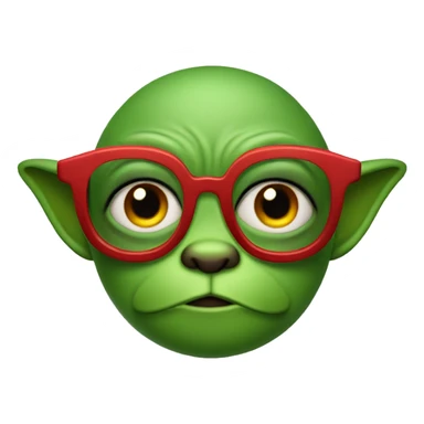 Green Gremlin with red hair and black glasses sticker