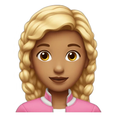 A nice little girl with pink jacket and heart shape earrings sticker