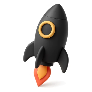 colorful rocket ship sticker