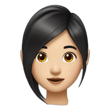 long black hair asian girl sticker
