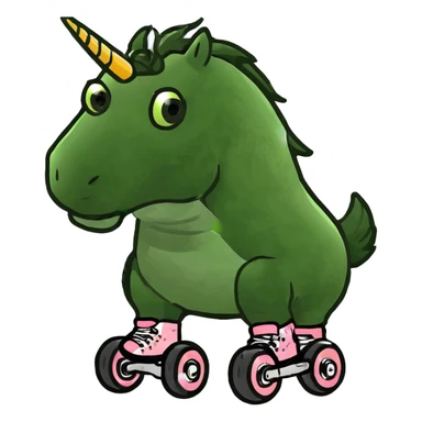 Unicornio y patin sticker