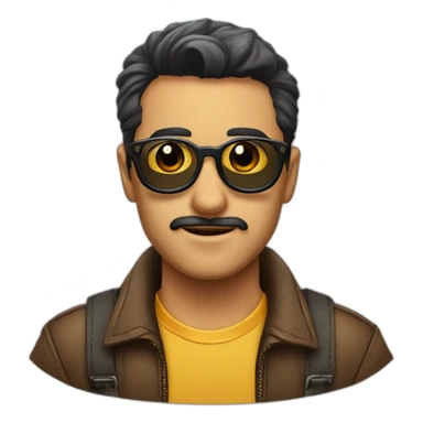 Chico perilla y gafas  sticker