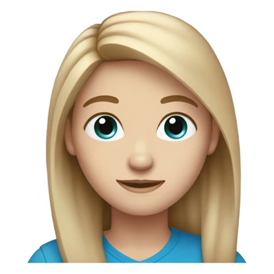 very white skin. long light brown hair. blue eyes sticker