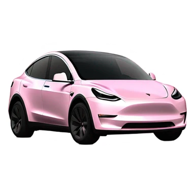 Baby pink tesla model y sticker