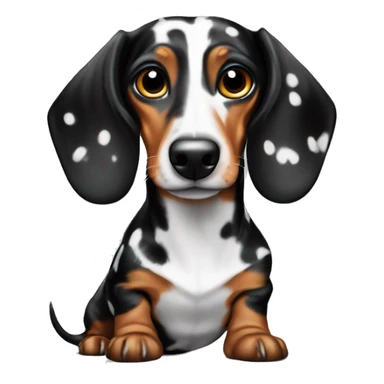 Black and white spotted dachshund sticker