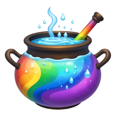 rainbow potion in a cauldron sticker