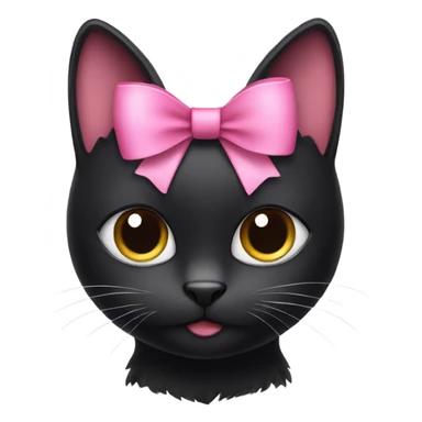 black cat with a pink bow sticker