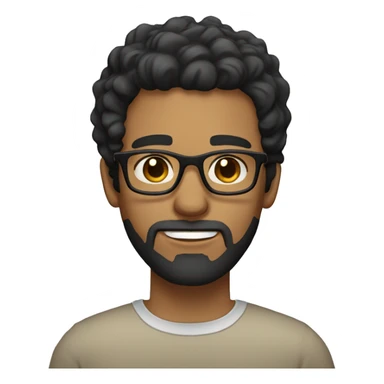 large male with wavy black hair and a beard medium light skin and brown eyes with glasses sticker