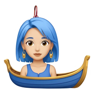 venice gondolier woman fat earring wearing blue hair sticker