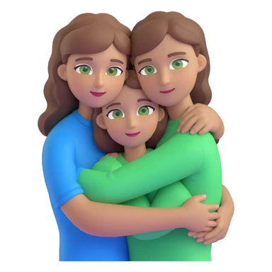 cute couple hugging, girl with light brown hair and green eyes, guy with brown hair and blue eyes sticker
