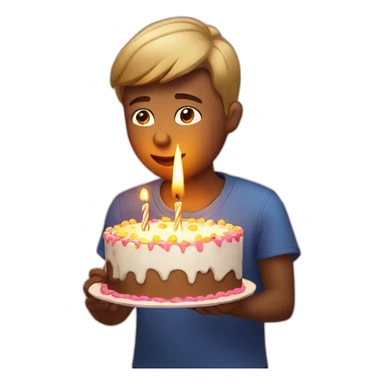 Birthday boy blowing candles sticker