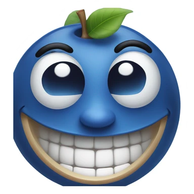 Blueberry with a very happy face sticker