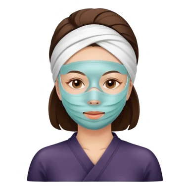 Lady with face mask spa beauty full face relaxing sticker
